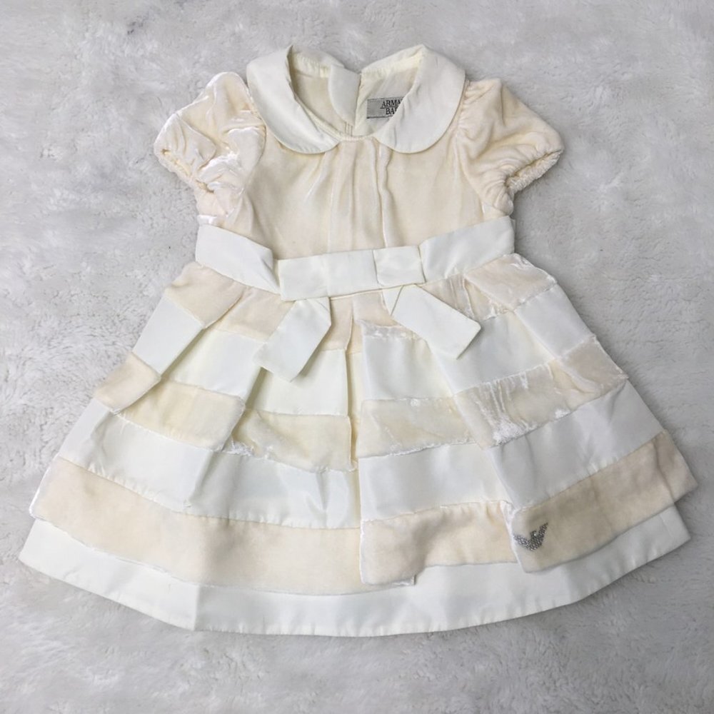 Armani Baby Formal Cream Dress Size 6 M